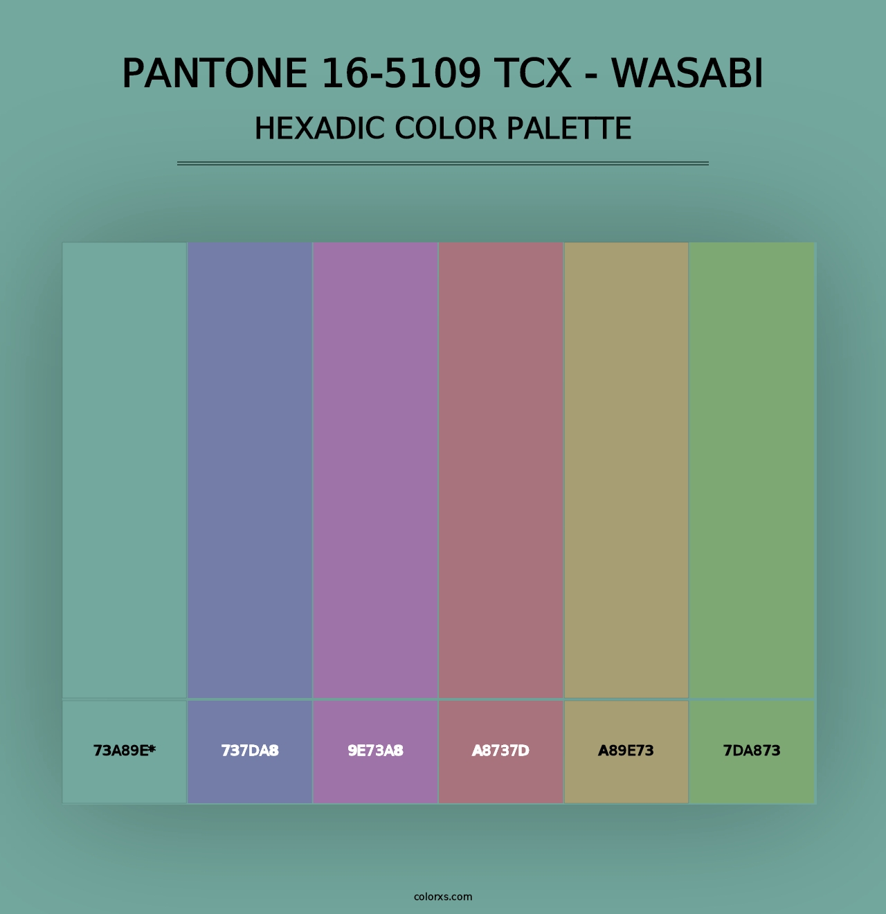 PANTONE 16-5109 TCX - Wasabi - Hexadic Color Palette