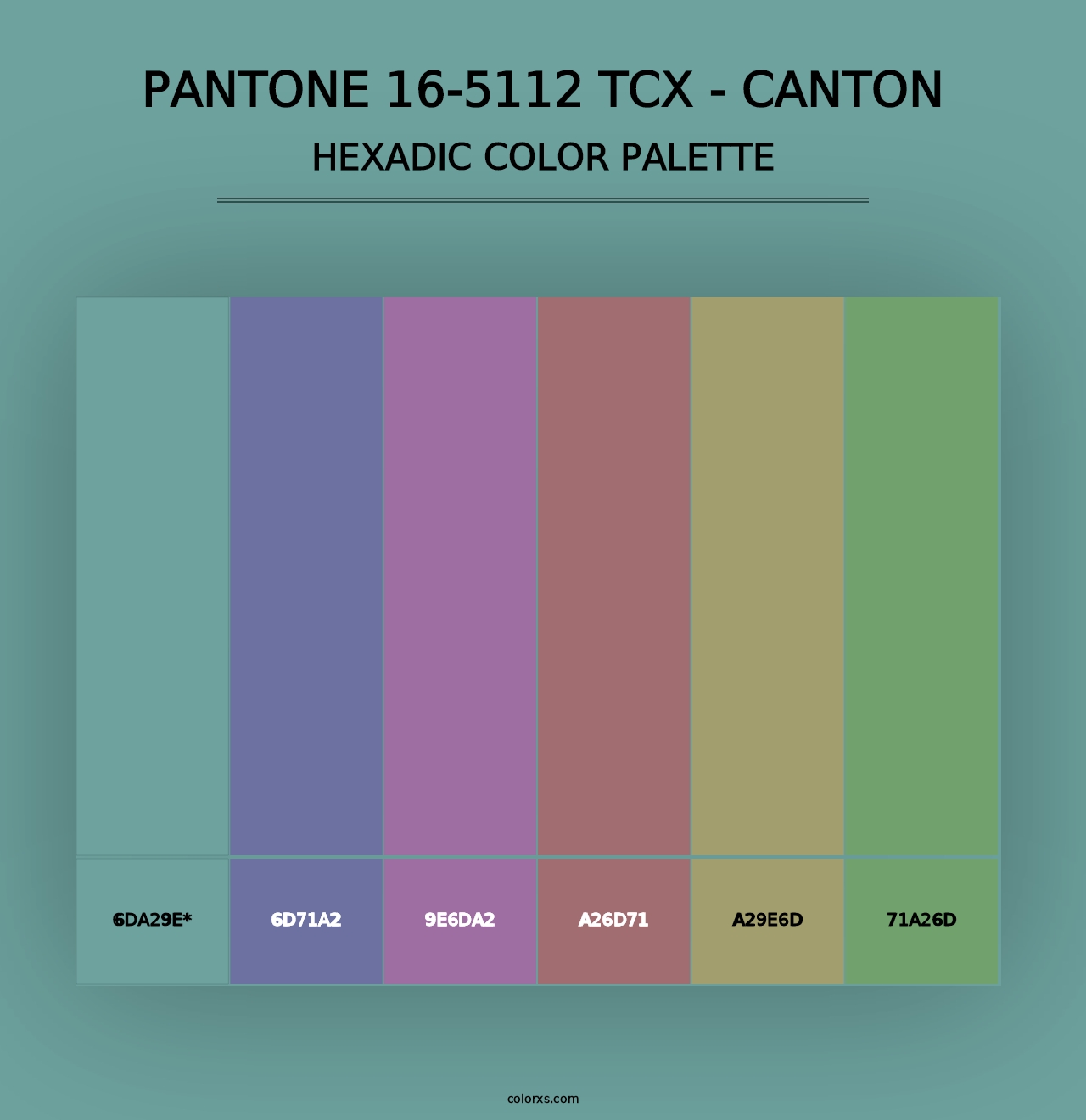 PANTONE 16-5112 TCX - Canton - Hexadic Color Palette