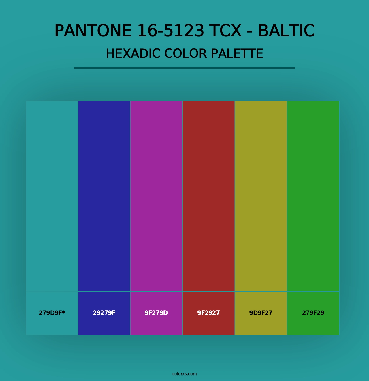 PANTONE 16-5123 TCX - Baltic - Hexadic Color Palette