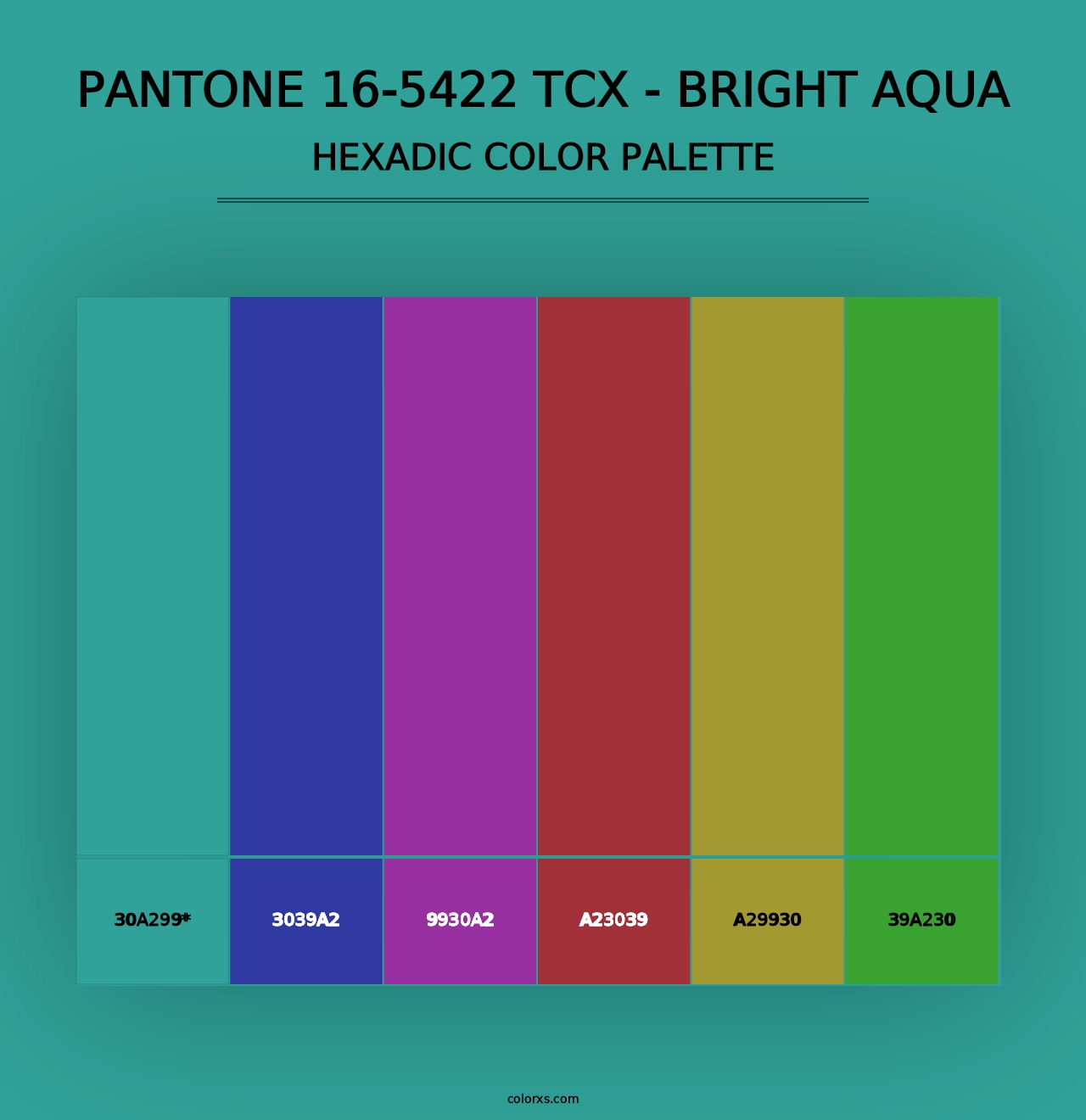 PANTONE 16-5422 TCX - Bright Aqua - Hexadic Color Palette