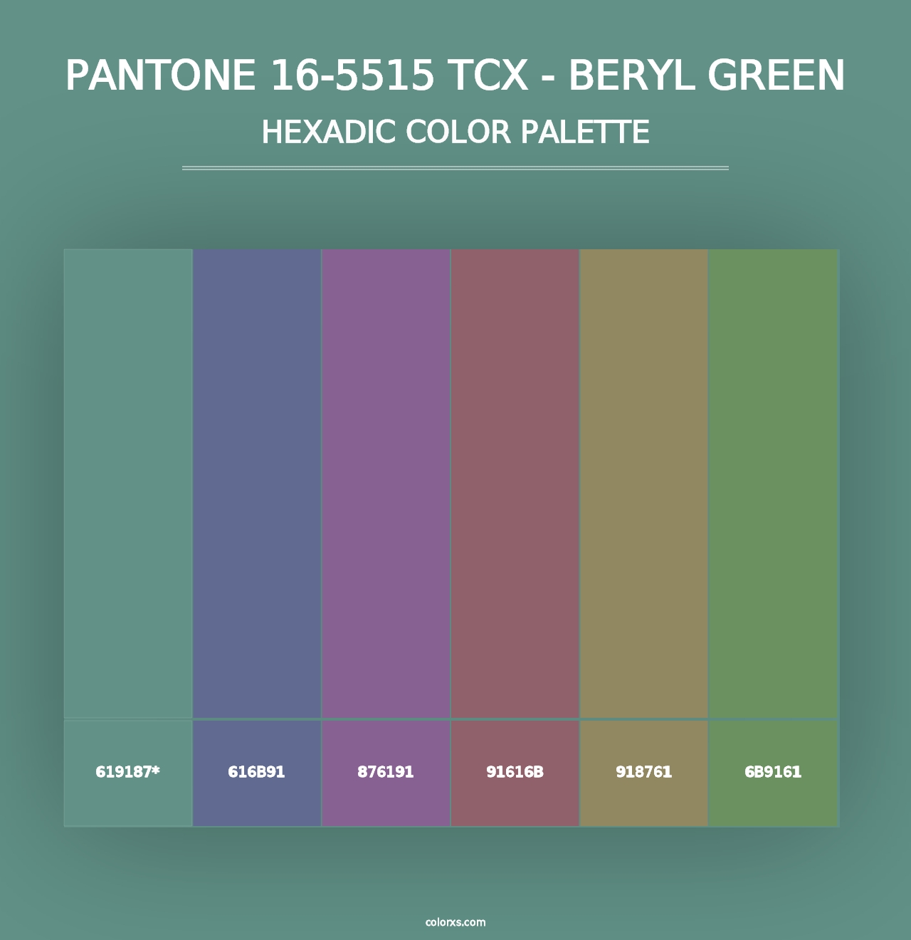 PANTONE 16-5515 TCX - Beryl Green - Hexadic Color Palette