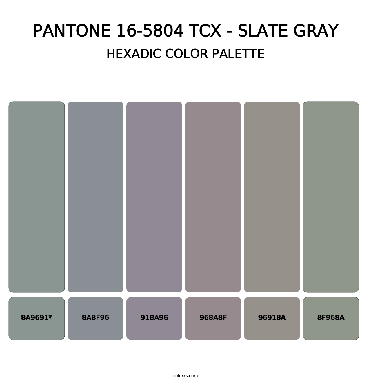 PANTONE 16-5804 TCX - Slate Gray - Hexadic Color Palette