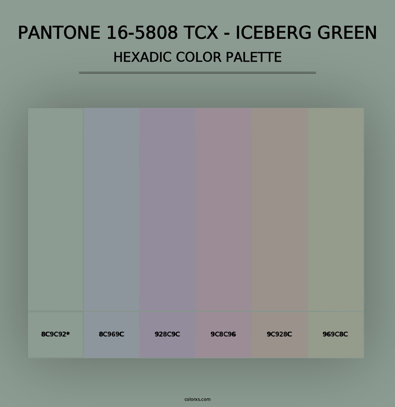 PANTONE 16-5808 TCX - Iceberg Green - Hexadic Color Palette