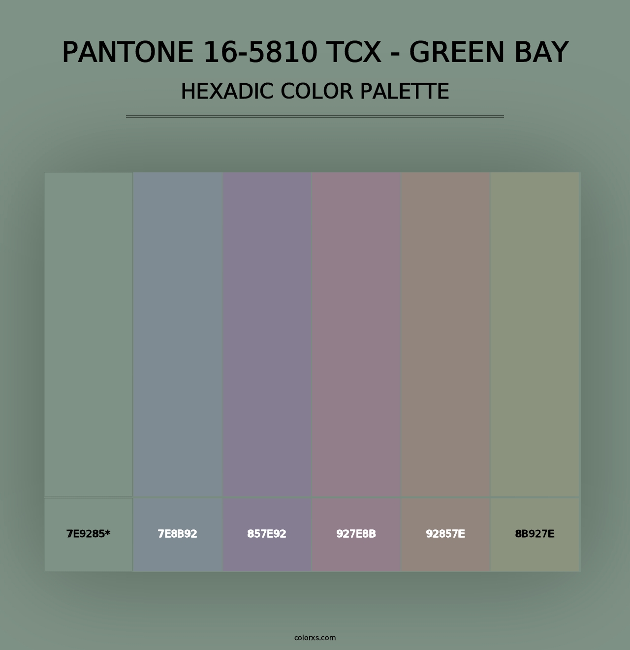 PANTONE 16-5810 TCX - Green Bay - Hexadic Color Palette