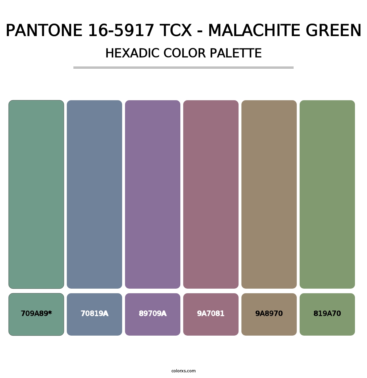 PANTONE 16-5917 TCX - Malachite Green - Hexadic Color Palette