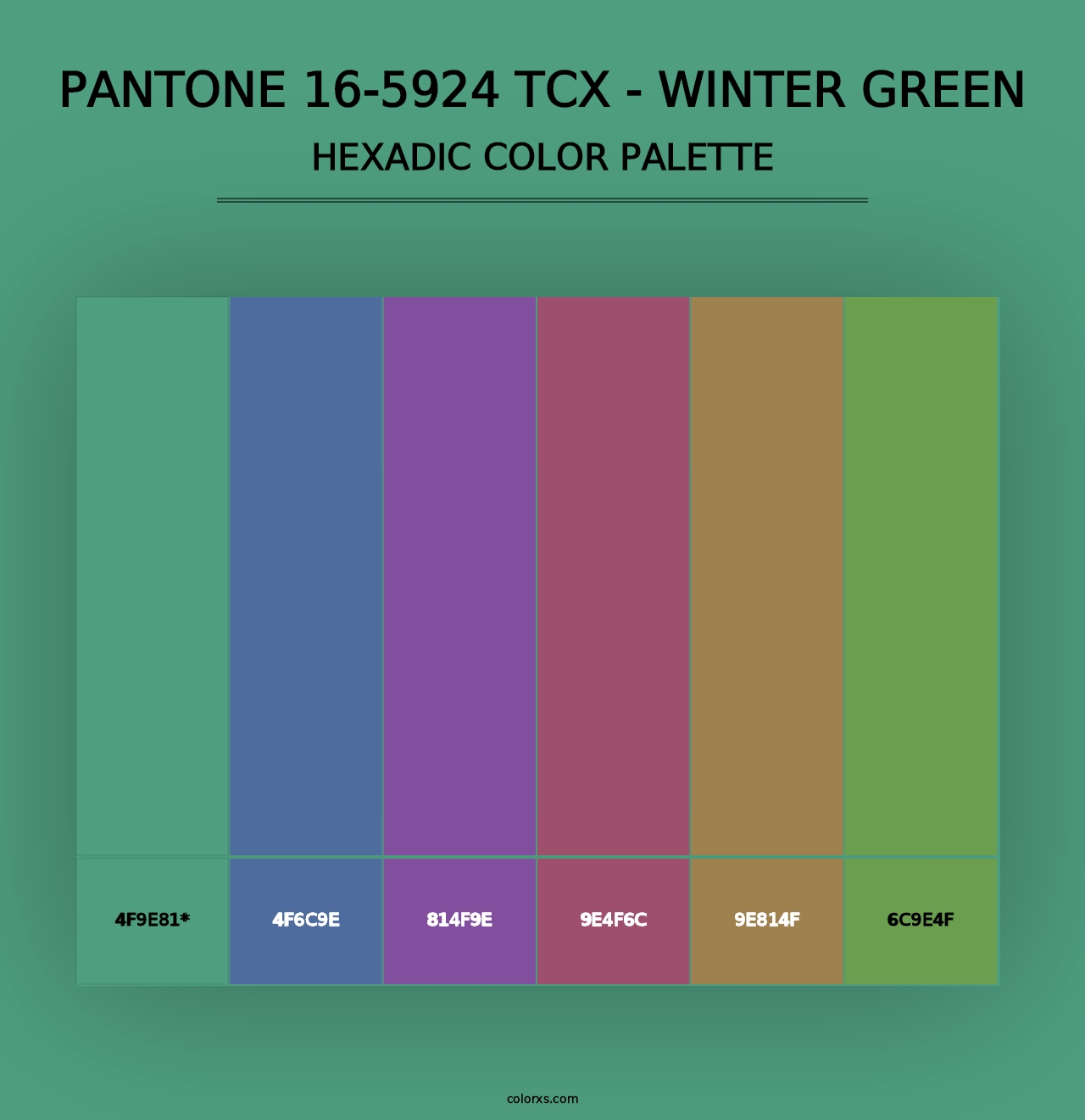 PANTONE 16-5924 TCX - Winter Green - Hexadic Color Palette