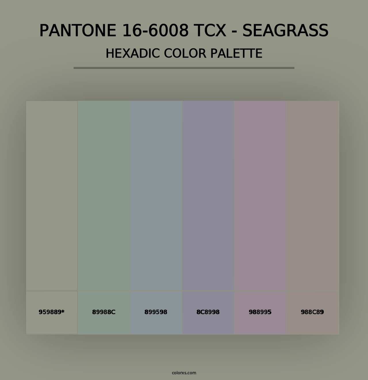 PANTONE 16-6008 TCX - Seagrass - Hexadic Color Palette