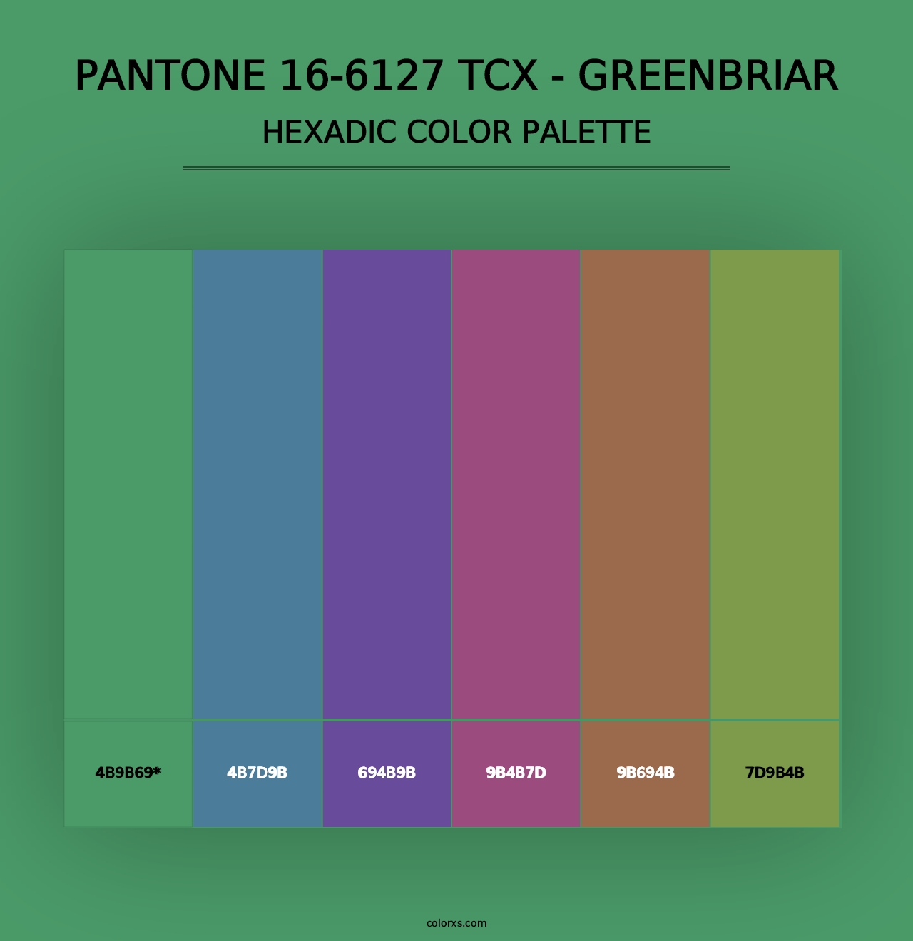 PANTONE 16-6127 TCX - Greenbriar - Hexadic Color Palette