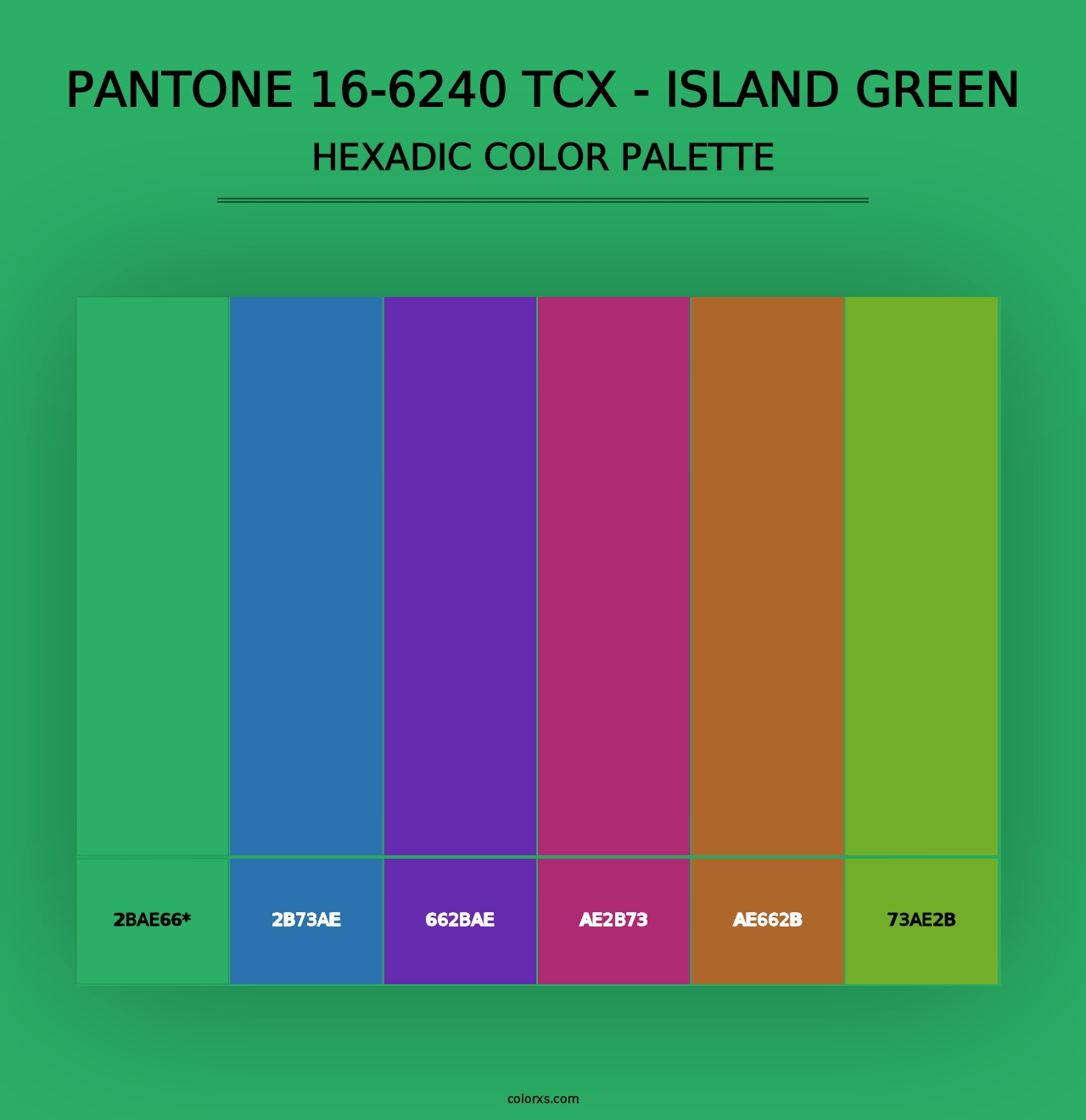 PANTONE 16-6240 TCX - Island Green - Hexadic Color Palette