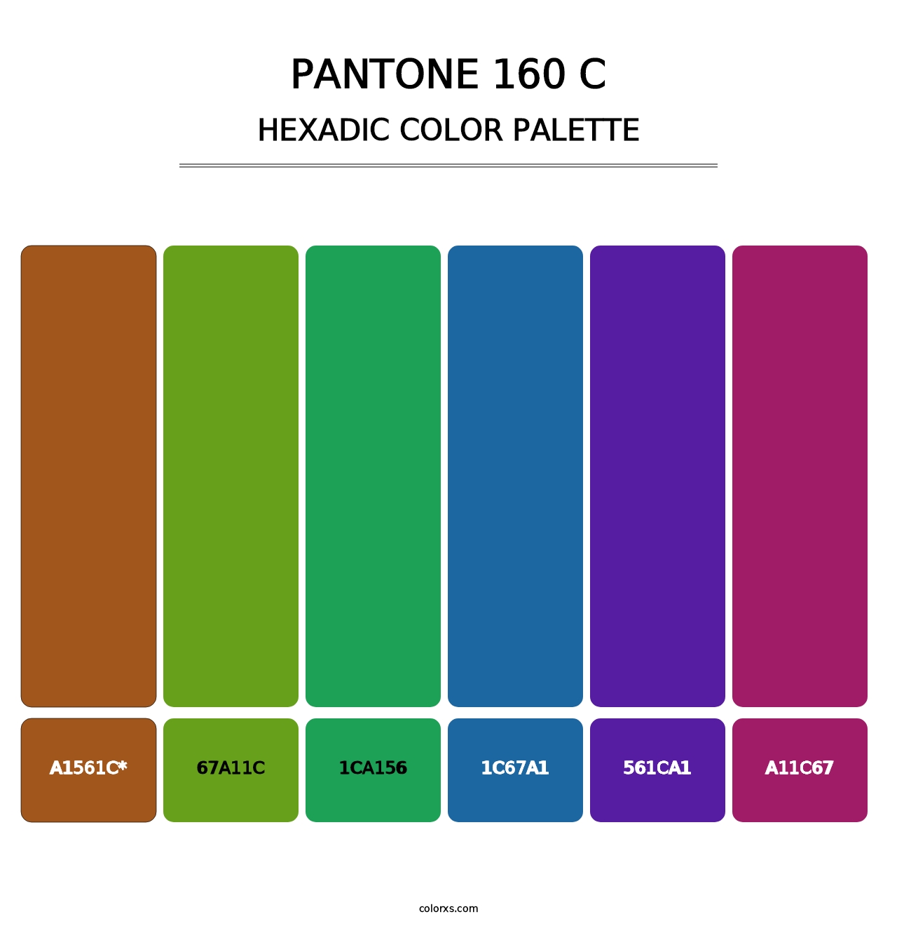 PANTONE 160 C - Hexadic Color Palette