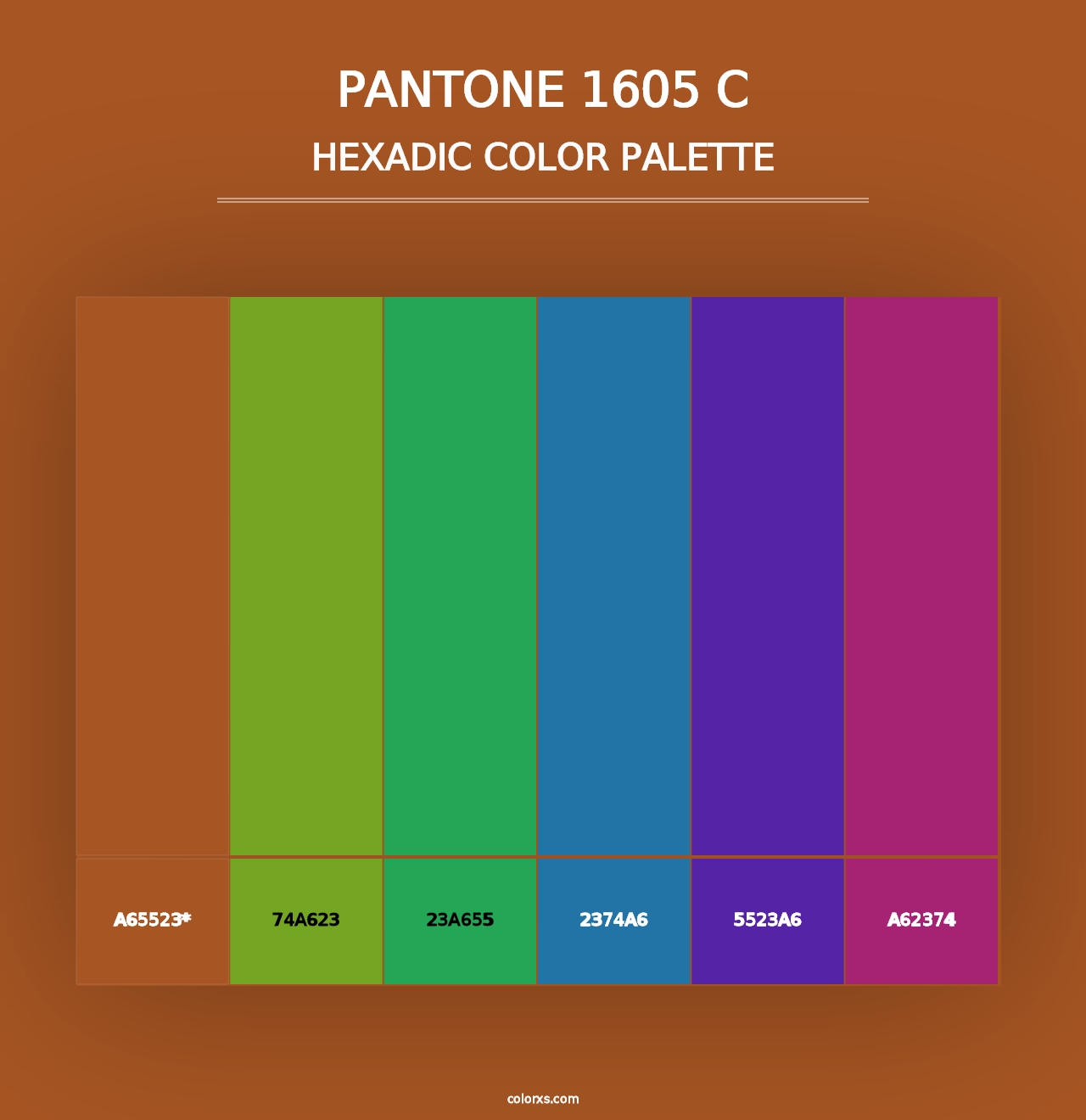 PANTONE 1605 C - Hexadic Color Palette