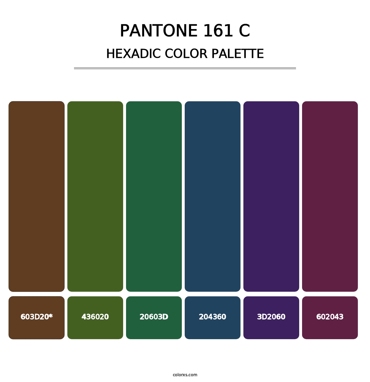 PANTONE 161 C - Hexadic Color Palette