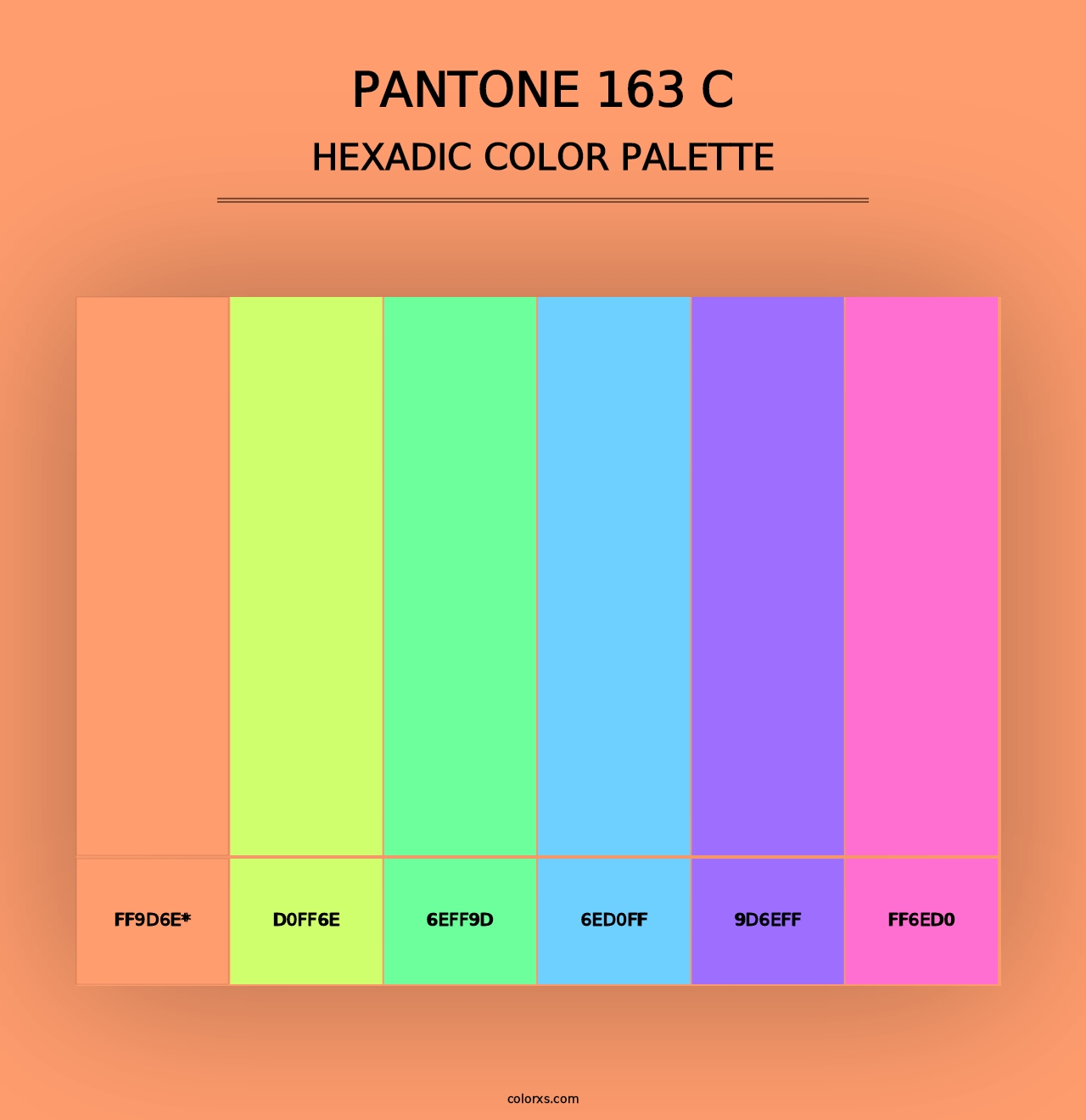 PANTONE 163 C - Hexadic Color Palette