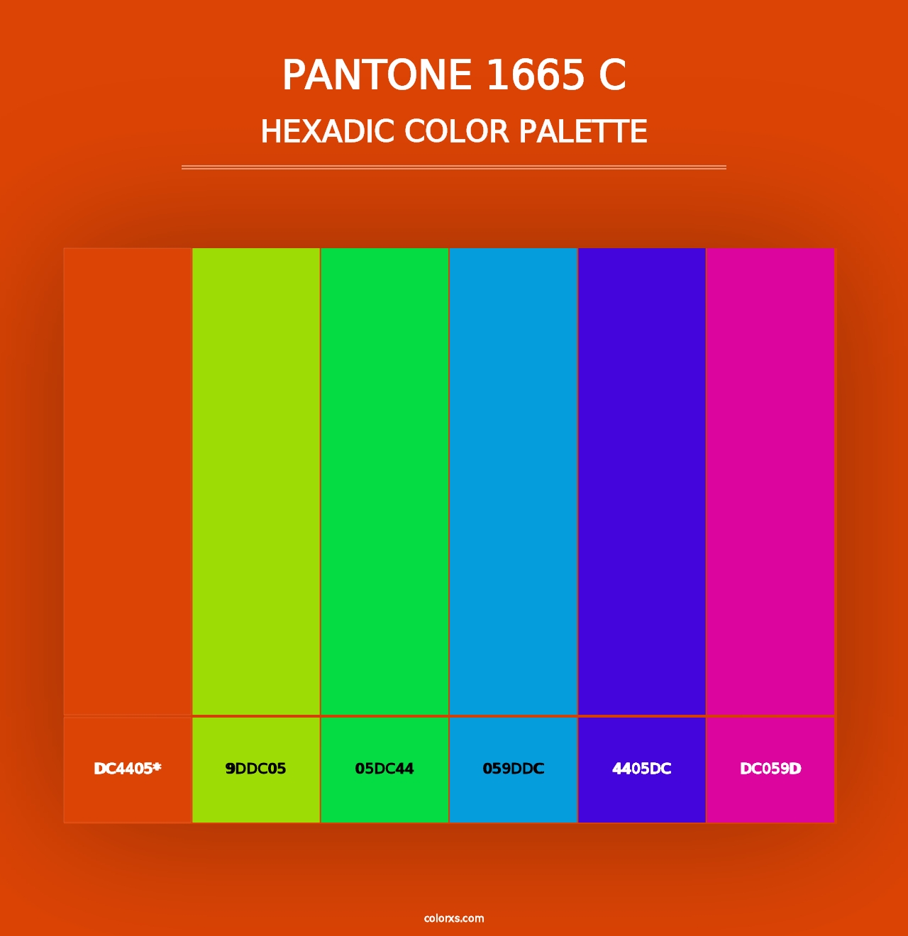 PANTONE 1665 C - Hexadic Color Palette