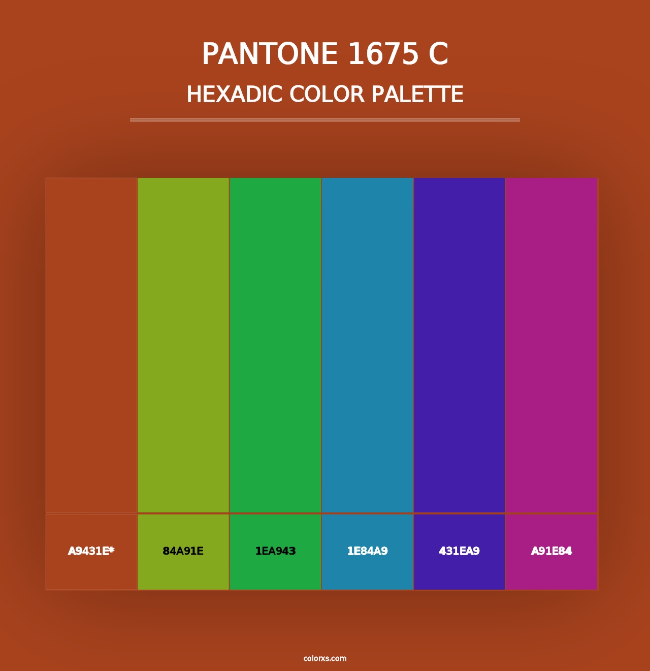 PANTONE 1675 C - Hexadic Color Palette