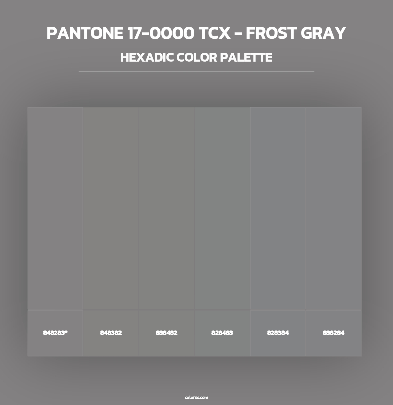 PANTONE 17-0000 TCX - Frost Gray - Hexadic Color Palette