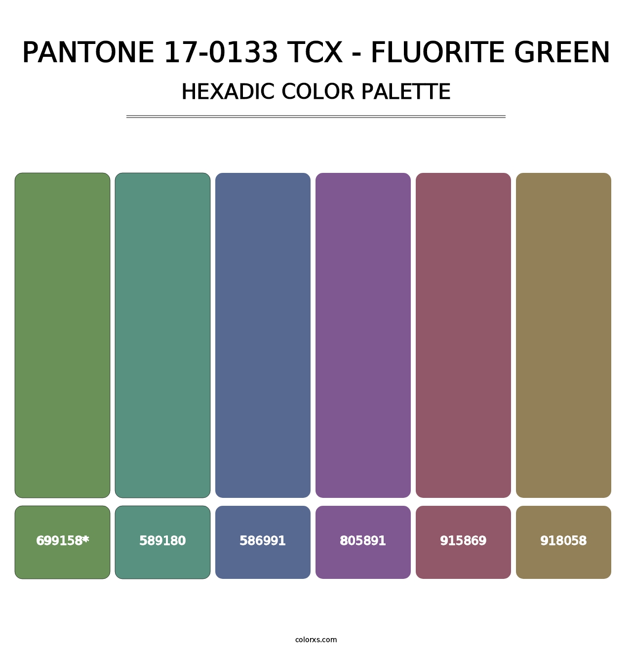 PANTONE 17-0133 TCX - Fluorite Green - Hexadic Color Palette