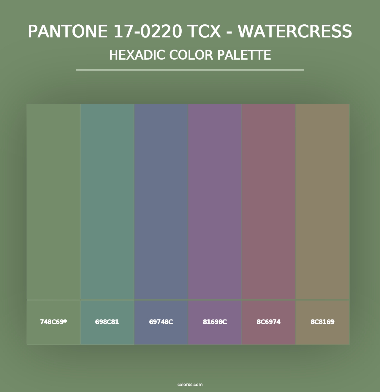 PANTONE 17-0220 TCX - Watercress - Hexadic Color Palette