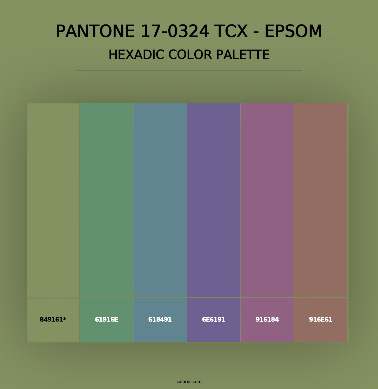 PANTONE 17-0324 TCX - Epsom - Hexadic Color Palette