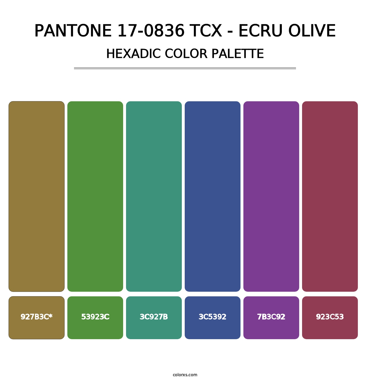 PANTONE 17-0836 TCX - Ecru Olive - Hexadic Color Palette