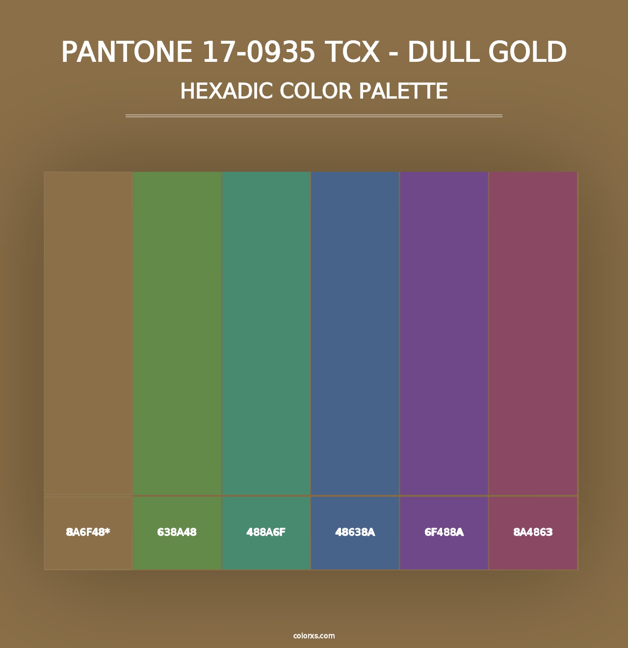 PANTONE 17-0935 TCX - Dull Gold - Hexadic Color Palette