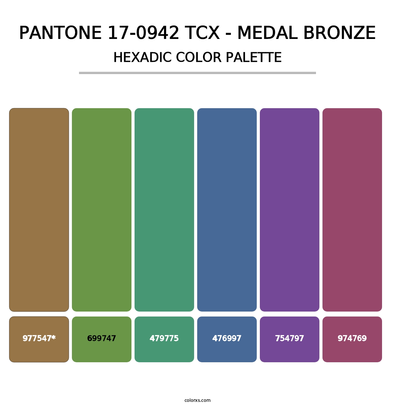 PANTONE 17-0942 TCX - Medal Bronze - Hexadic Color Palette