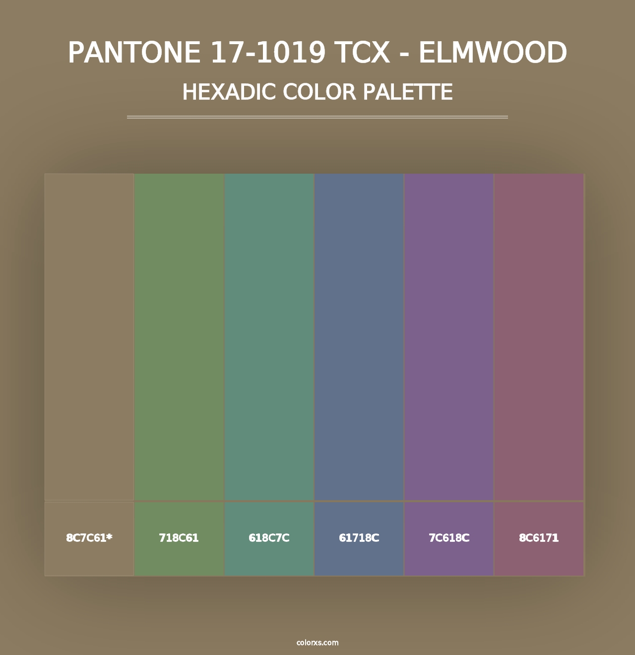 PANTONE 17-1019 TCX - Elmwood - Hexadic Color Palette