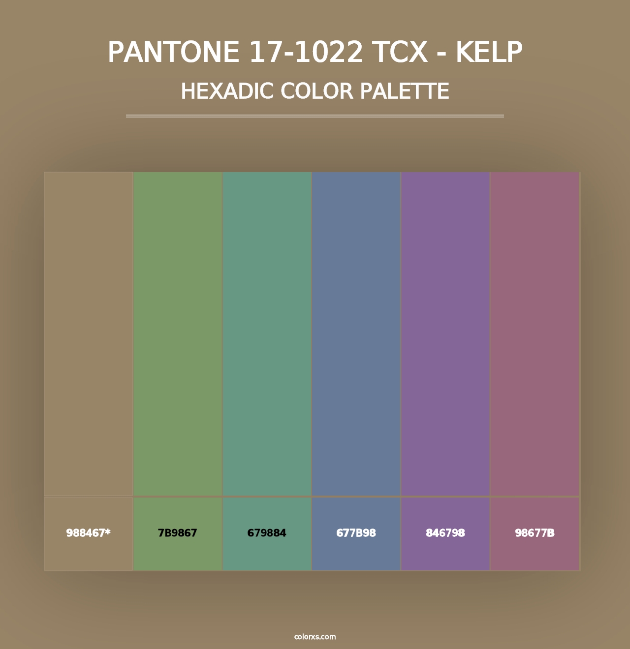 PANTONE 17-1022 TCX - Kelp - Hexadic Color Palette