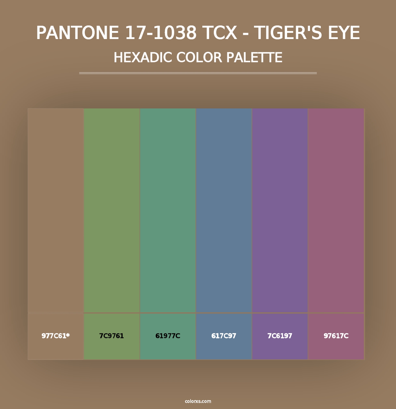 PANTONE 17-1038 TCX - Tiger's Eye - Hexadic Color Palette