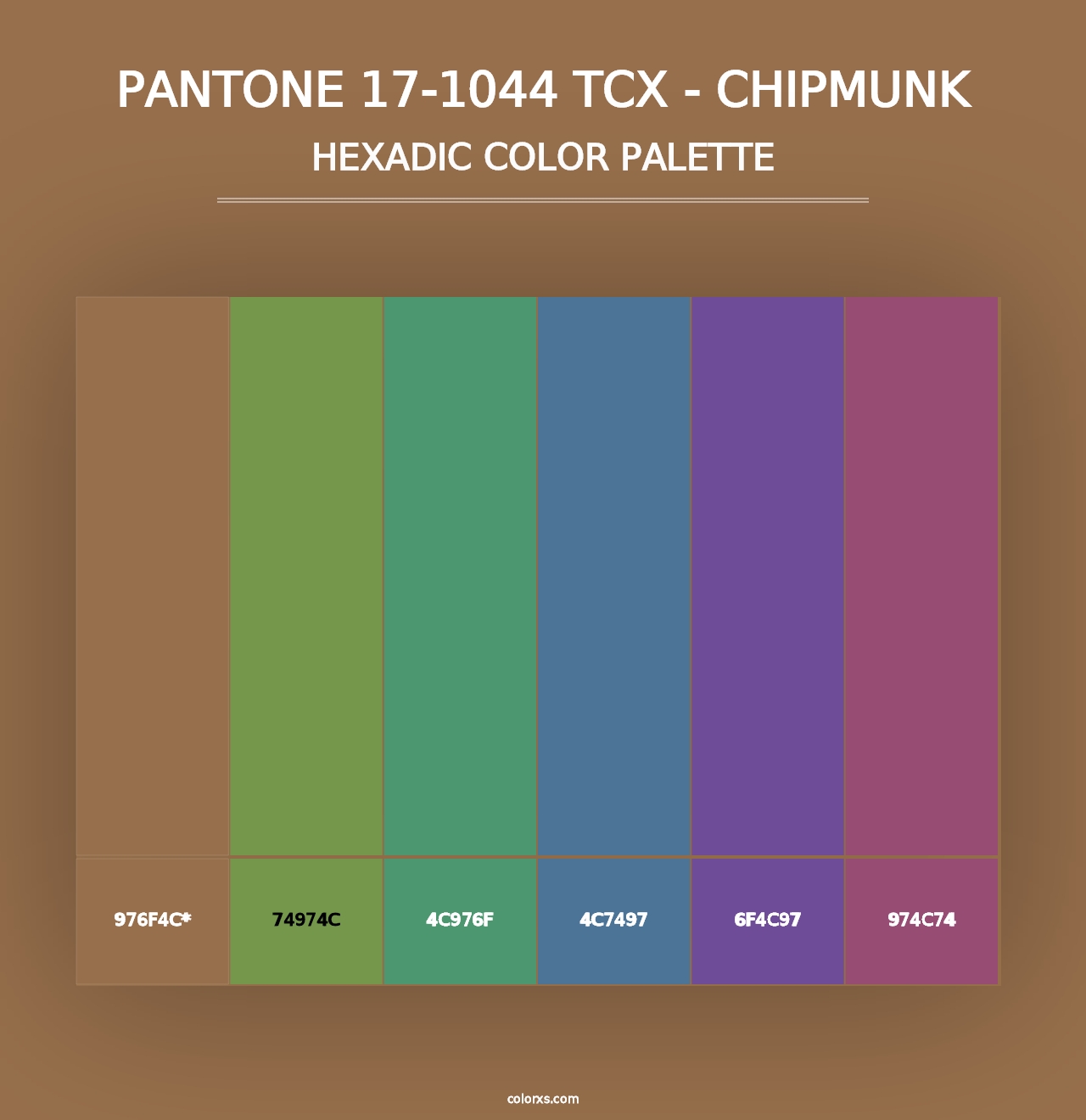 PANTONE 17-1044 TCX - Chipmunk - Hexadic Color Palette