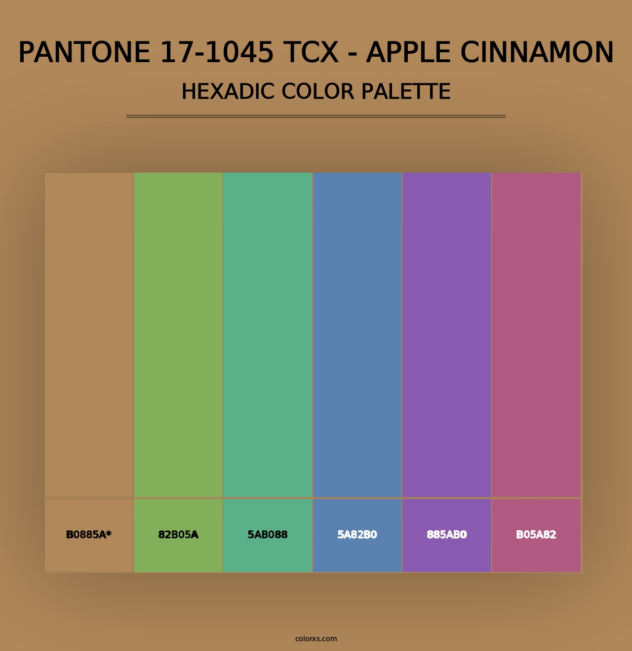 PANTONE 17-1045 TCX - Apple Cinnamon - Hexadic Color Palette