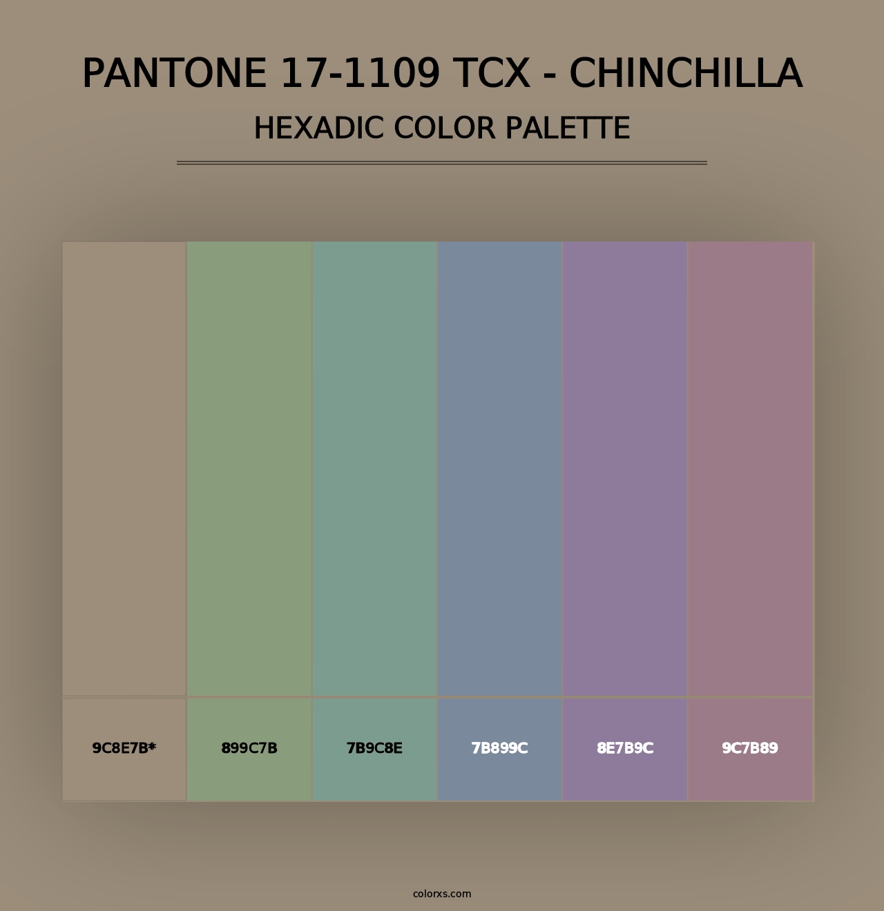 PANTONE 17-1109 TCX - Chinchilla - Hexadic Color Palette