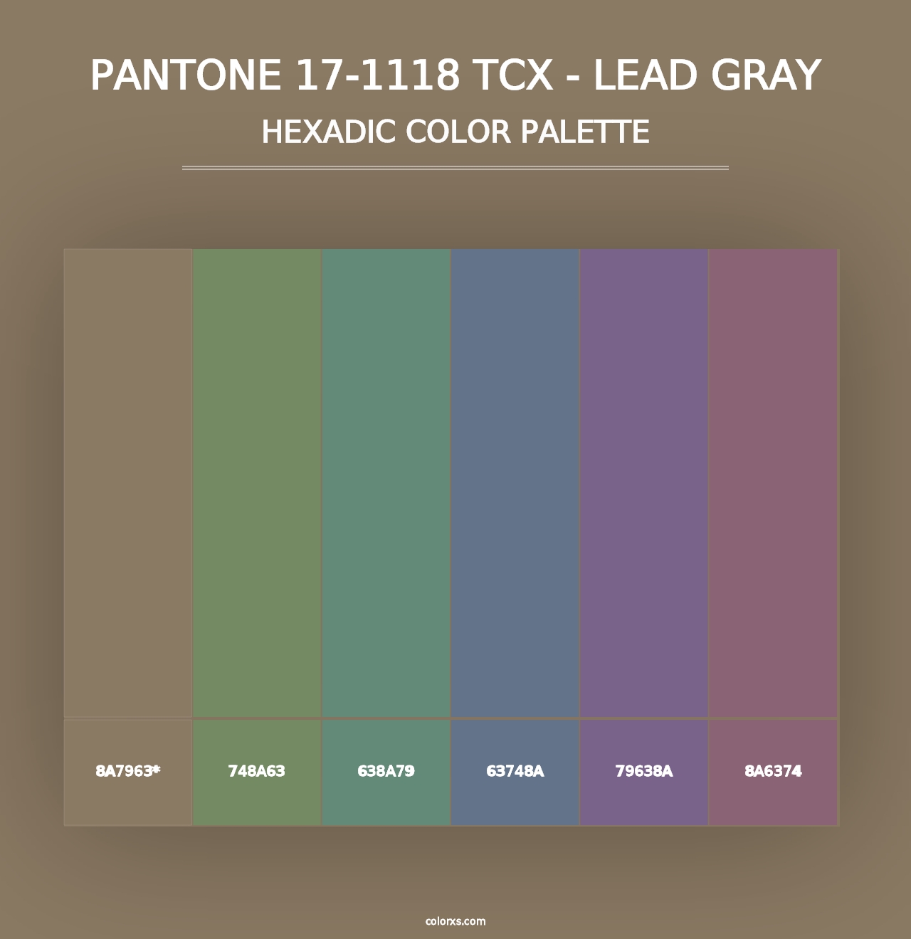 PANTONE 17-1118 TCX - Lead Gray - Hexadic Color Palette