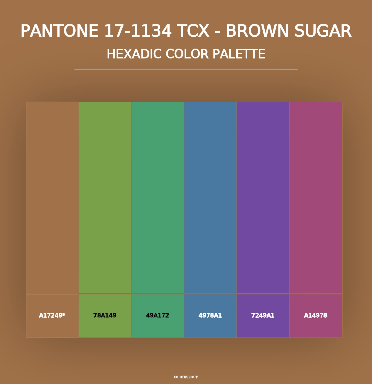 PANTONE 17-1134 TCX - Brown Sugar - Hexadic Color Palette