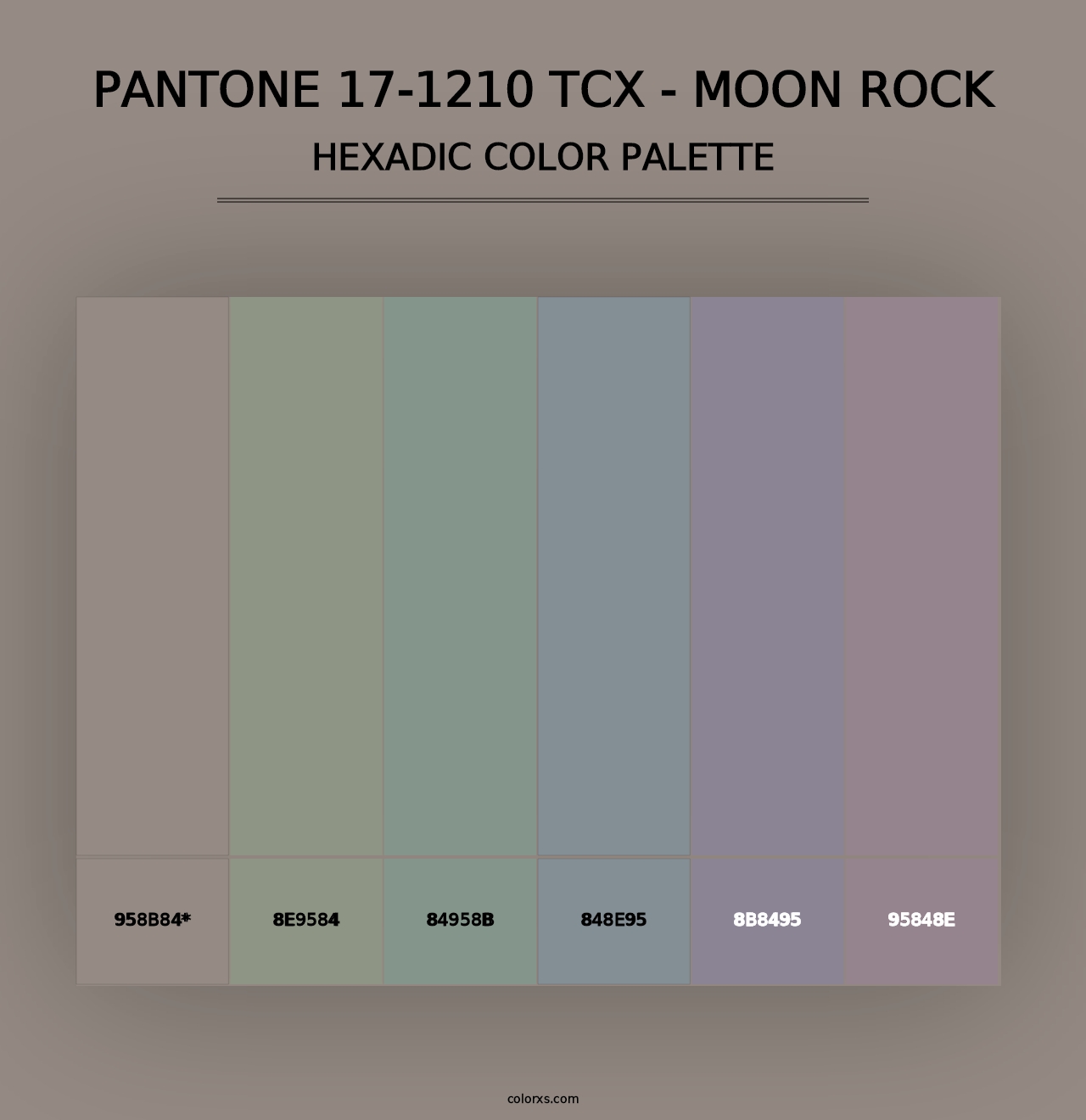 PANTONE 17-1210 TCX - Moon Rock - Hexadic Color Palette