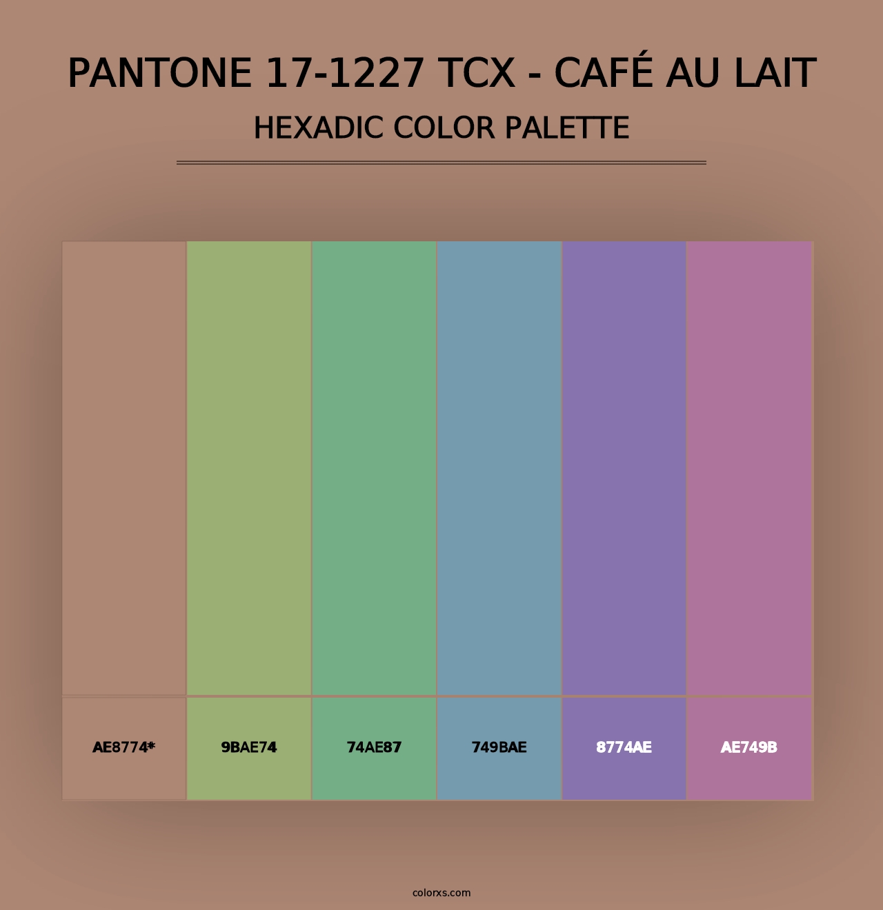 PANTONE 17-1227 TCX - Café au Lait - Hexadic Color Palette