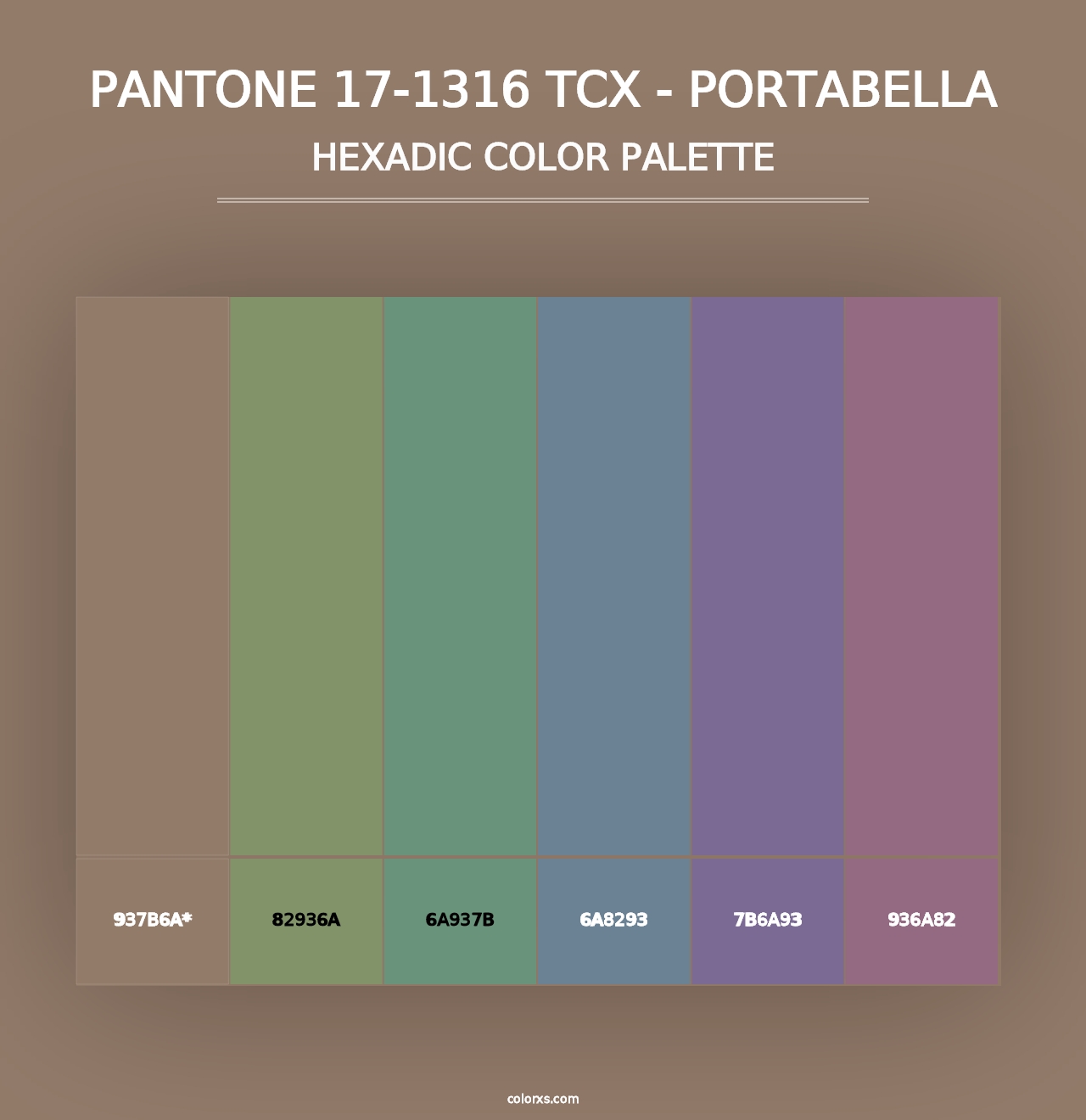 PANTONE 17-1316 TCX - Portabella - Hexadic Color Palette