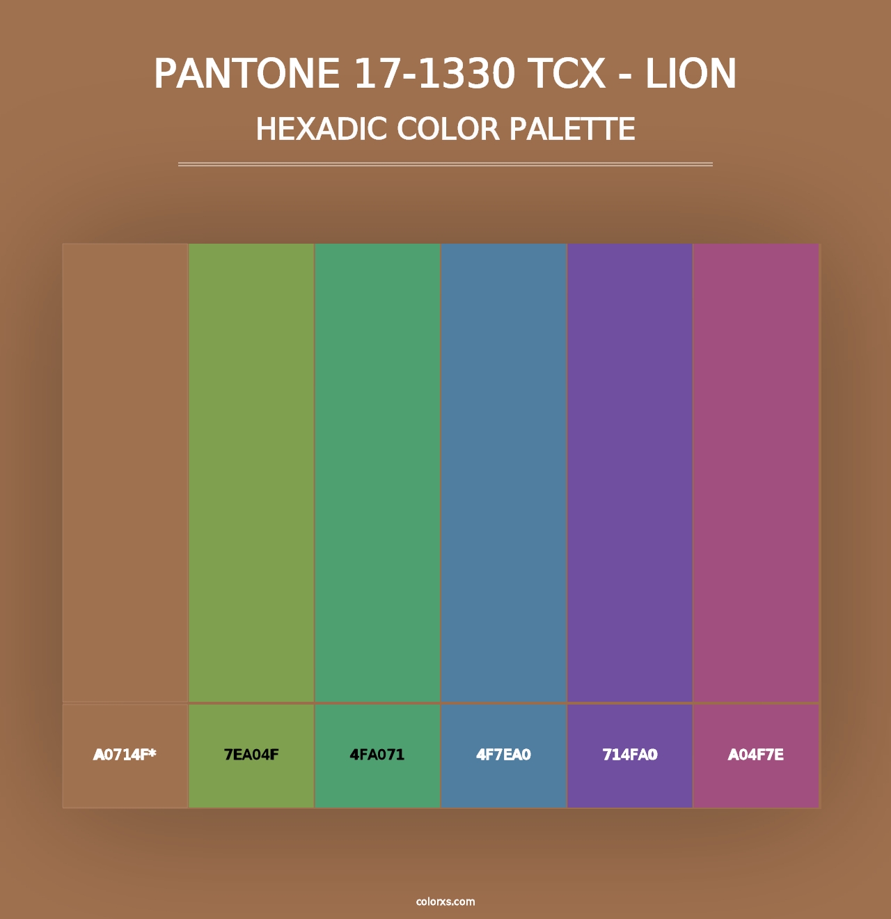 PANTONE 17-1330 TCX - Lion - Hexadic Color Palette