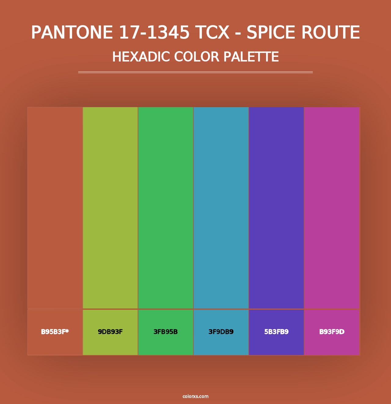 PANTONE 17-1345 TCX - Spice Route - Hexadic Color Palette