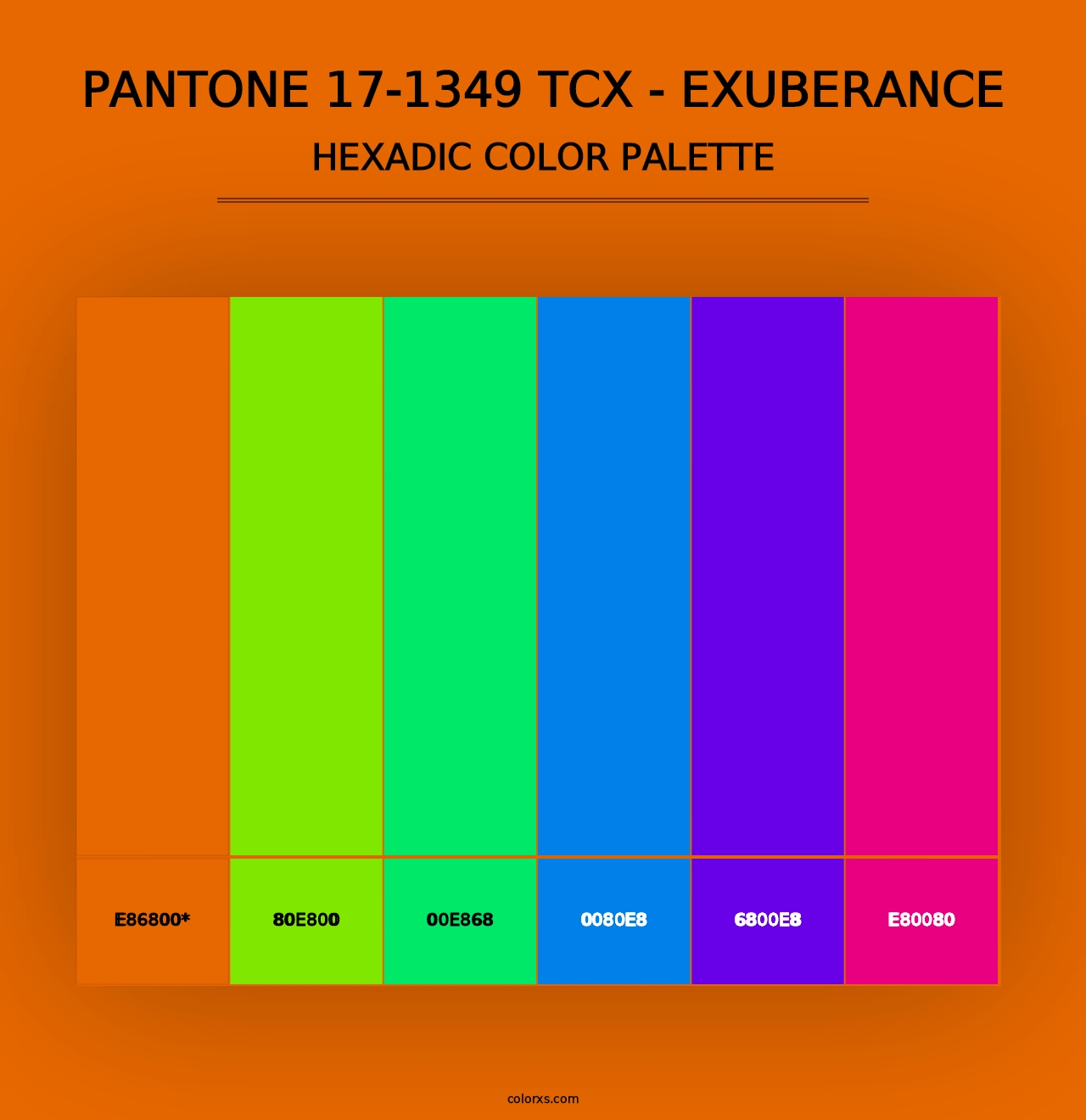 PANTONE 17-1349 TCX - Exuberance - Hexadic Color Palette