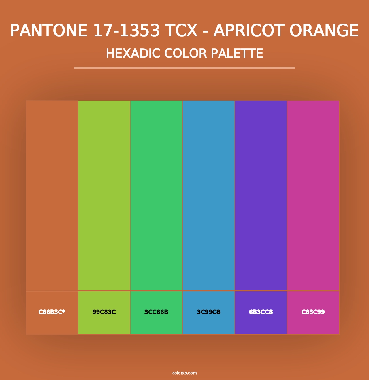 PANTONE 17-1353 TCX - Apricot Orange - Hexadic Color Palette