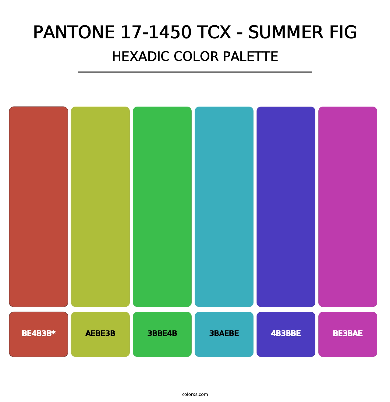 PANTONE 17-1450 TCX - Summer Fig - Hexadic Color Palette