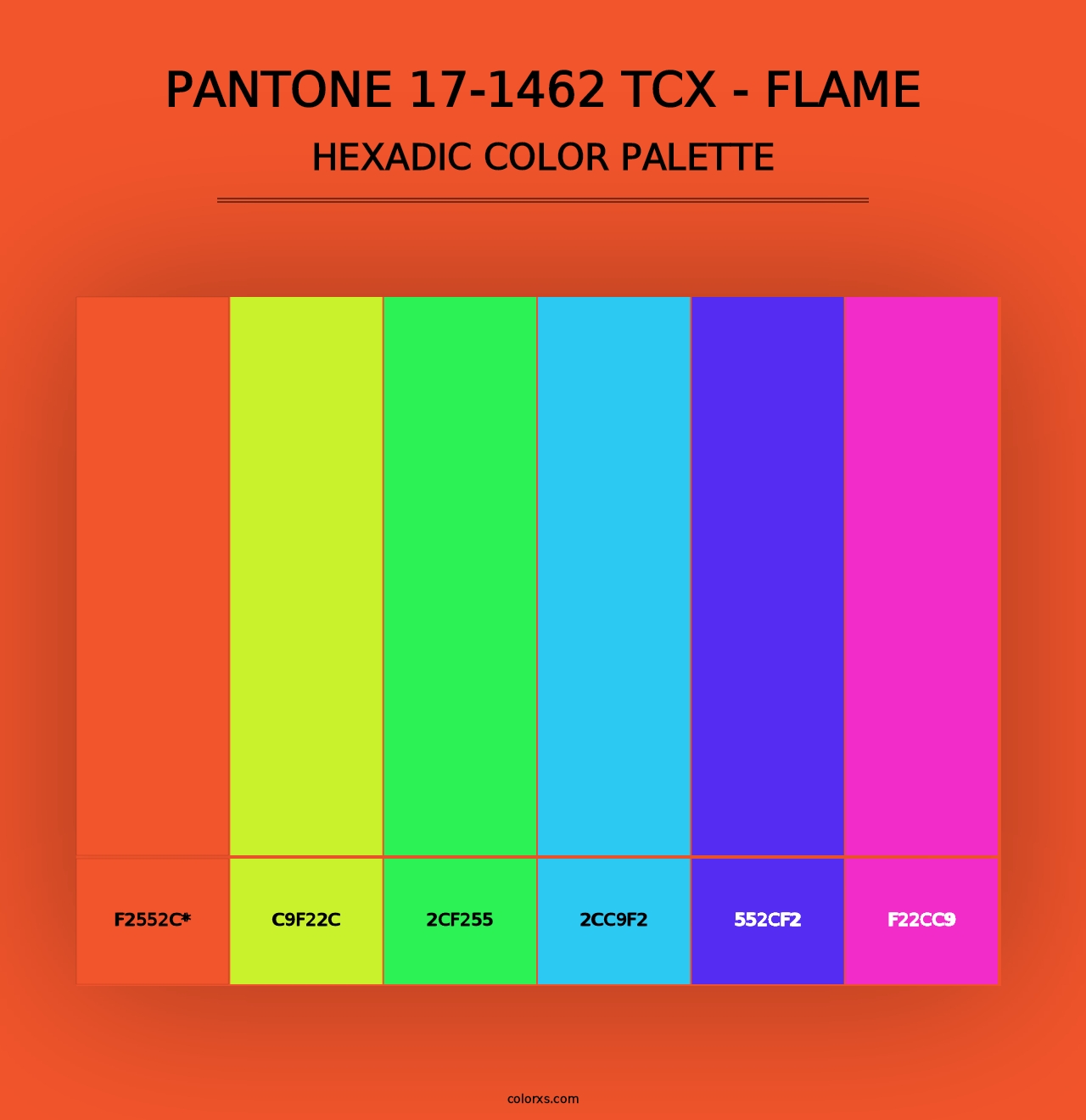 PANTONE 17-1462 TCX - Flame - Hexadic Color Palette