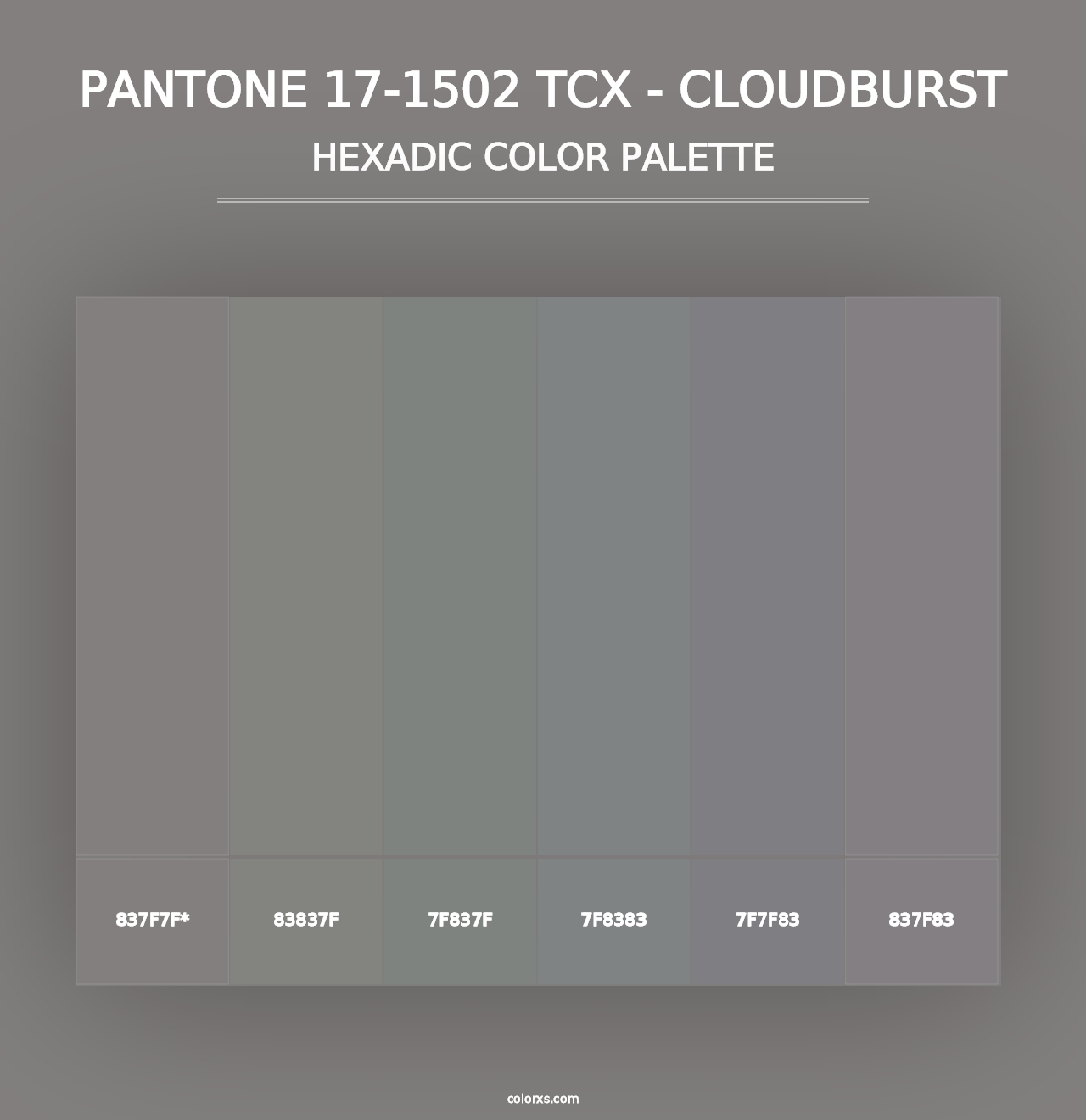 PANTONE 17-1502 TCX - Cloudburst - Hexadic Color Palette