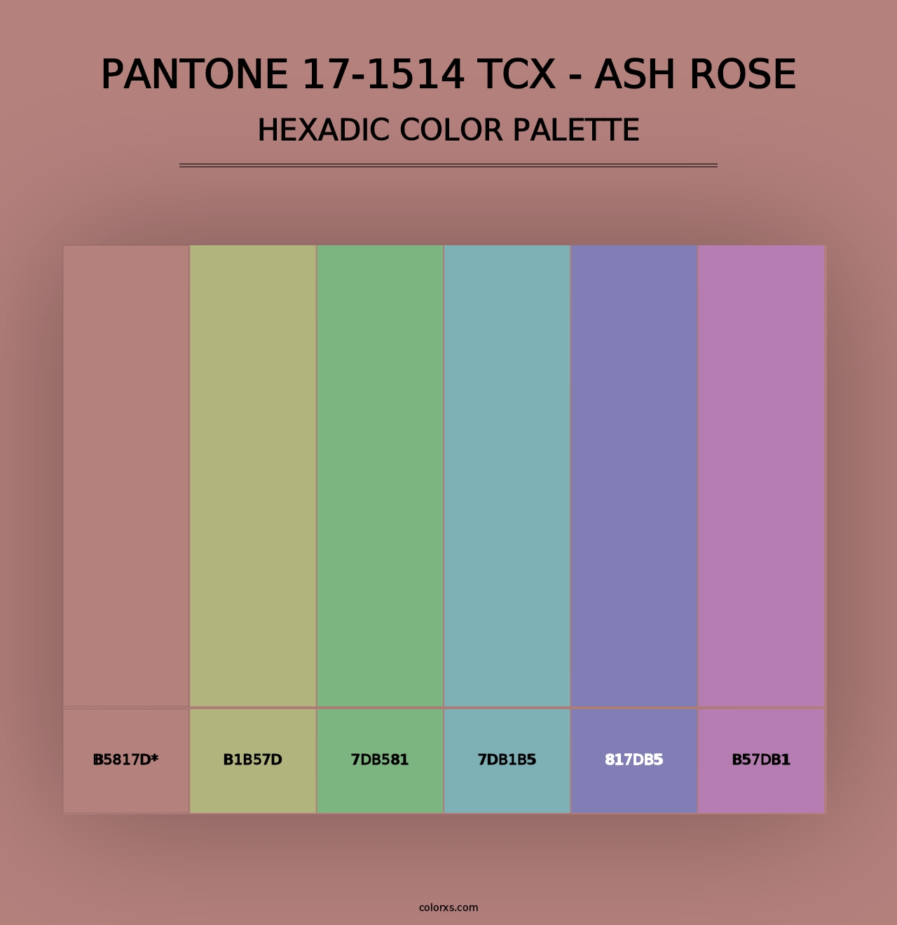 PANTONE 17-1514 TCX - Ash Rose - Hexadic Color Palette