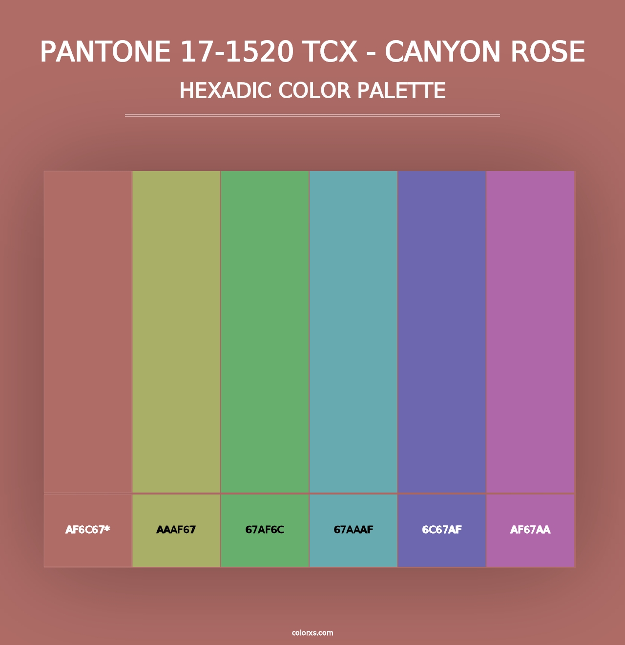 PANTONE 17-1520 TCX - Canyon Rose - Hexadic Color Palette