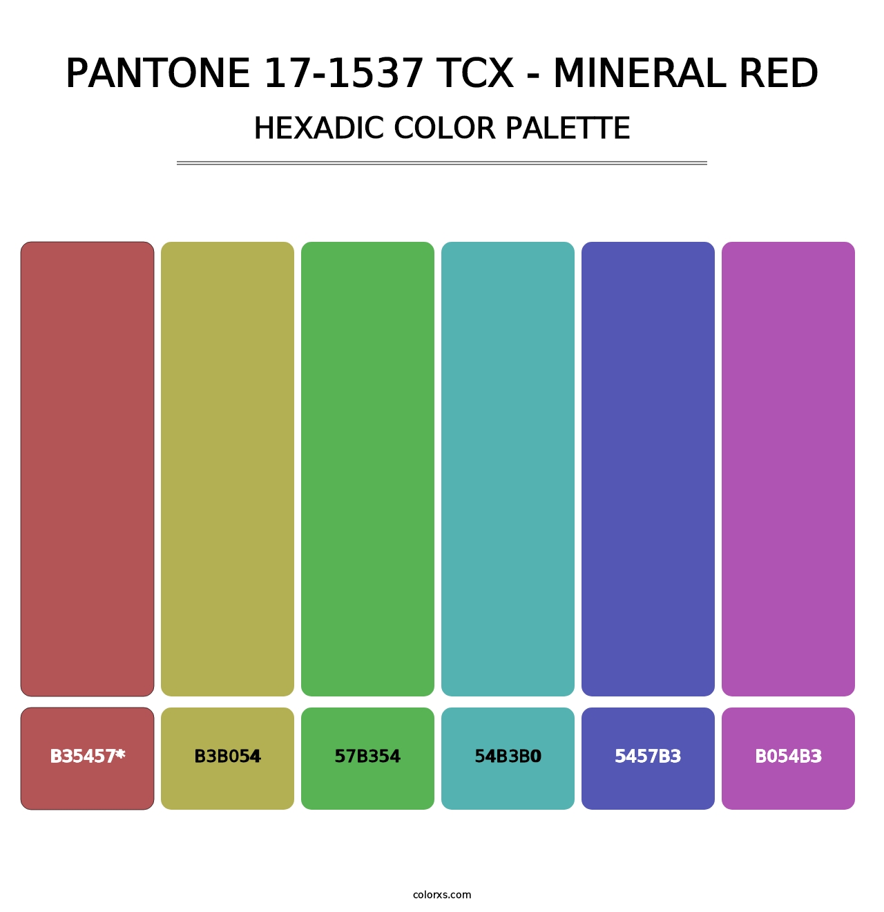 PANTONE 17-1537 TCX - Mineral Red - Hexadic Color Palette