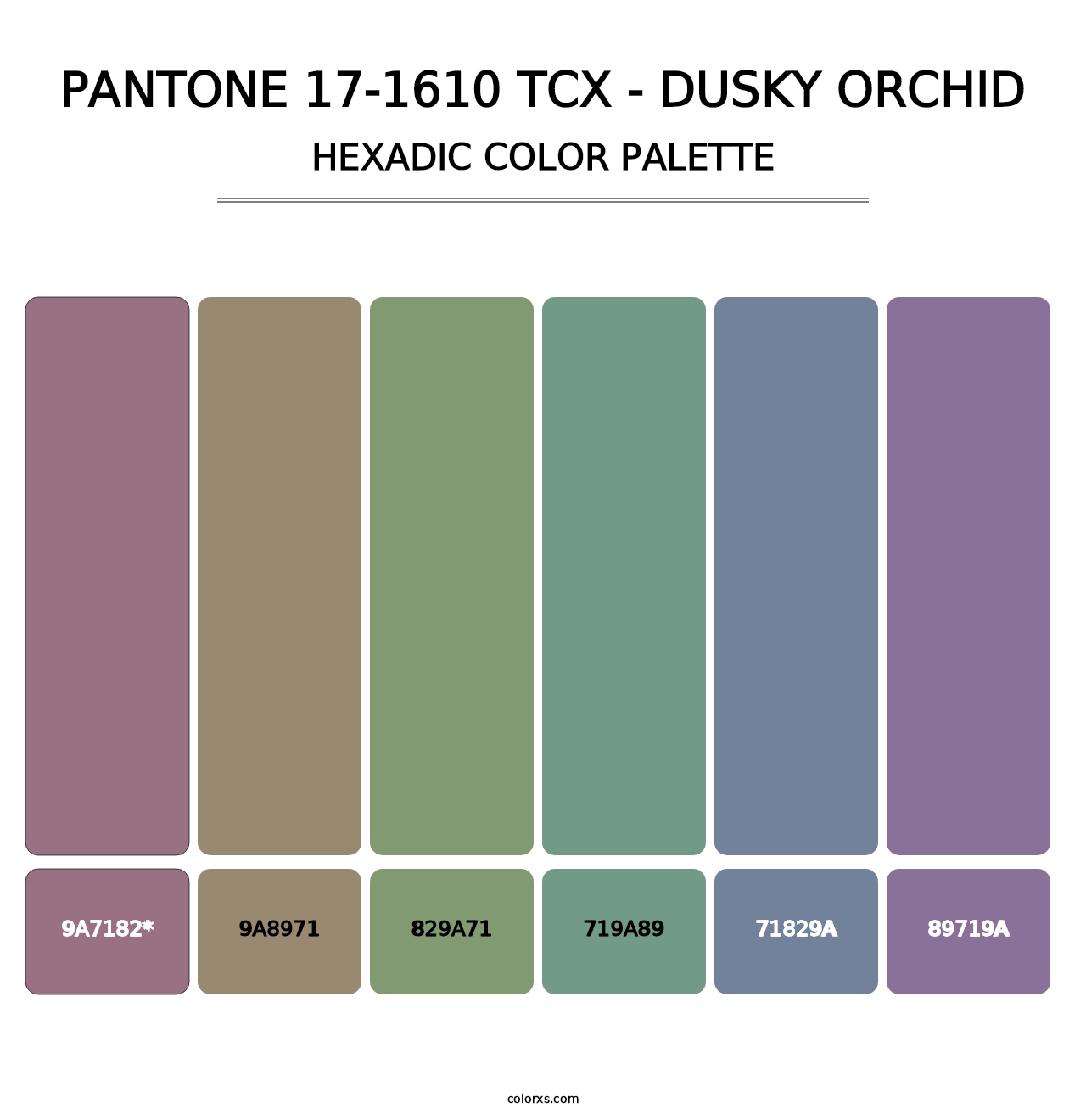 PANTONE 17-1610 TCX - Dusky Orchid - Hexadic Color Palette