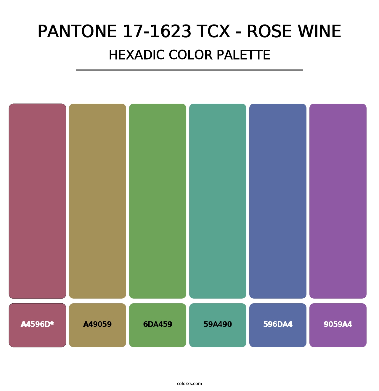 PANTONE 17-1623 TCX - Rose Wine - Hexadic Color Palette