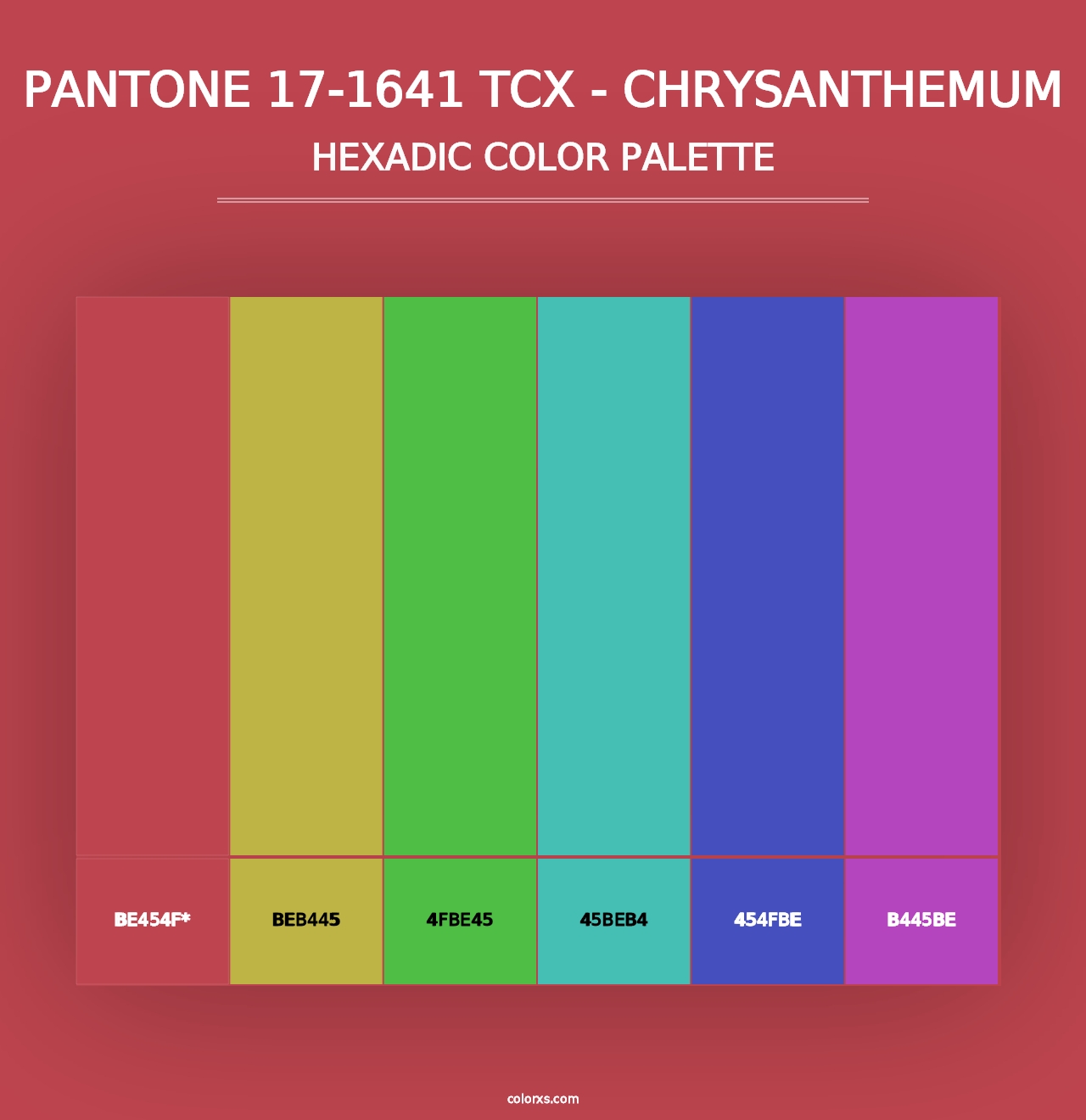 PANTONE 17-1641 TCX - Chrysanthemum - Hexadic Color Palette